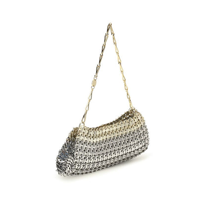 Rabanne Silberne Messing-Schultertasche