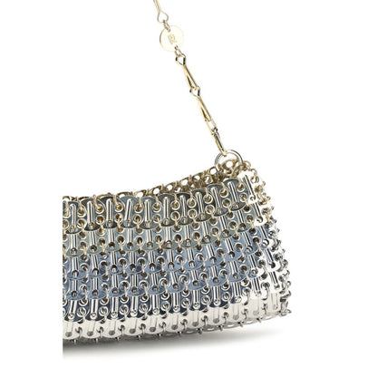 Rabanne Silberne Messing-Schultertasche