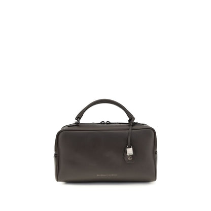 Brunello Cucinelli Braune Kalbsleder Bos Taurus Schultertasche