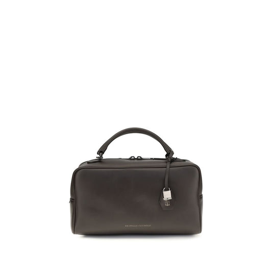Brunello Cucinelli Braune Kalbsleder Bos Taurus Schultertasche
