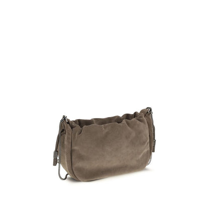 Brunello Cucinelli Braune Kalbsleder Bos Taurus Schultertasche