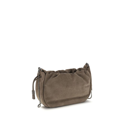 Brunello Cucinelli Braune Kalbsleder Bos Taurus Schultertasche