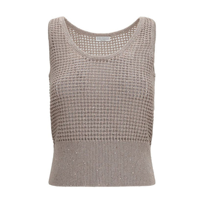 Brunello Cucinelli Beige Baumwoll-Tanktops