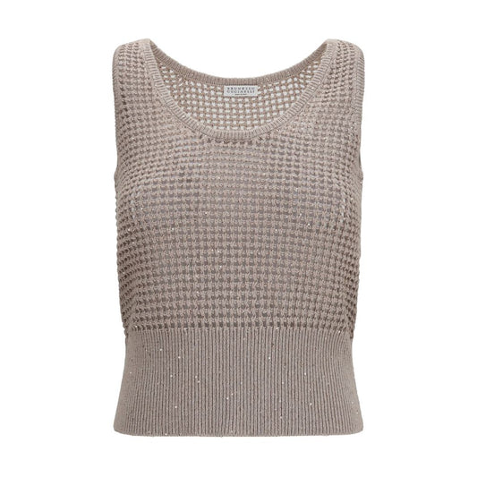 Brunello Cucinelli Beige Baumwoll-Tanktops