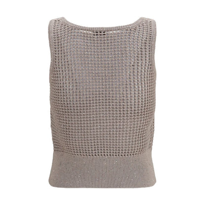 Brunello Cucinelli Beige Baumwoll-Tanktops