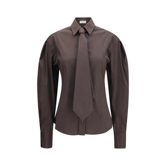 Brunello Cucinelli Braunes Baumwollhemd