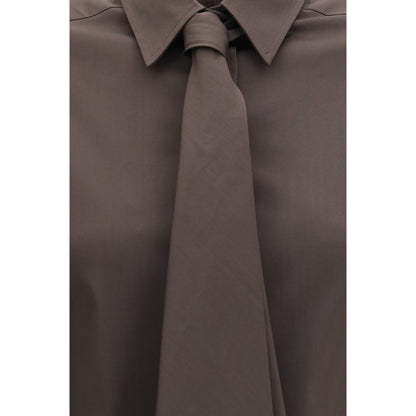 Brunello Cucinelli Braunes Baumwollhemd