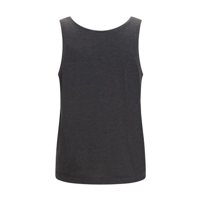 Brunello Cucinelli Graues ärmelloses Kaschmir-T-Shirt