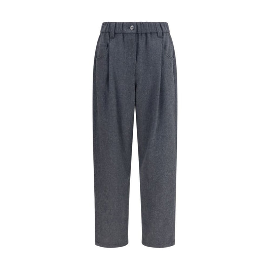 Brunello Cucinelli Graue Hose aus Ovis Aries Wolle