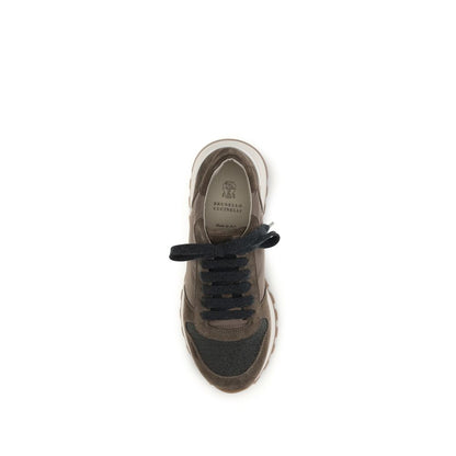Brunello Cucinelli Braune Kalbsleder Bos Taurus Athletic Sneaker