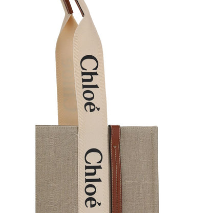 Chloé Beige Leinen Handtasche