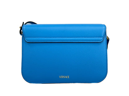 Versace La Medusa Umhängetasche aus blauem Leder