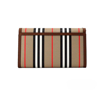 Burberry Hannah Icon Stripe Archive Tan E-Canvas Leder Umhängetasche