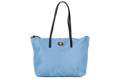 Versace Portuna Medusa Medium Henkeltasche Kornblumenblau Nylon Leder
