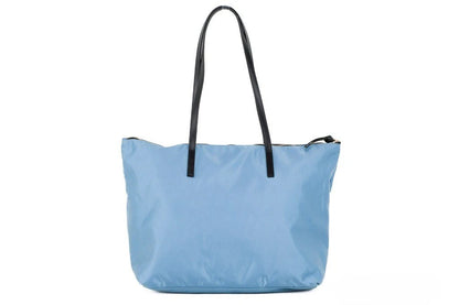 Versace Portuna Medusa Medium Henkeltasche Kornblumenblau Nylon Leder