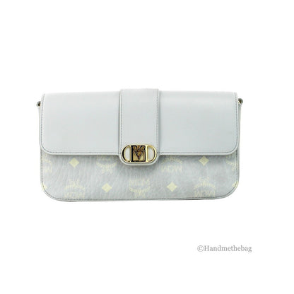 MCM Kleine Mode Travia Umhängetasche aus genarbtem Visetos-Leder, als Crossbody und Clutch tragbar