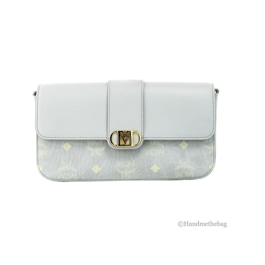MCM Kleine Mode Travia Umhängetasche aus genarbtem Visetos-Leder, als Crossbody und Clutch tragbar
