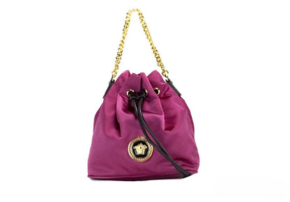 Versace Kleine Dahlia Nylon Medusa Anhänger Bucket Chain Umhängetasche Handtasche