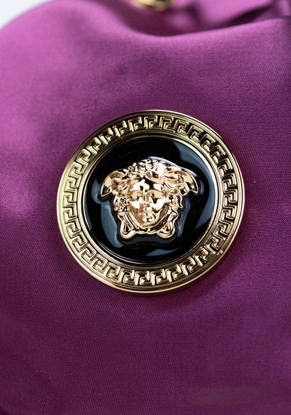 Versace Kleine Dahlia Nylon Medusa Anhänger Bucket Chain Umhängetasche Handtasche