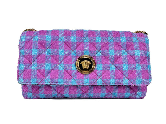 Versace Schultertasche aus Wolle und Lurex, mittelgroß