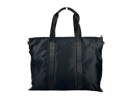 Versace Schwarze Nylon La Medusa Schultertasche