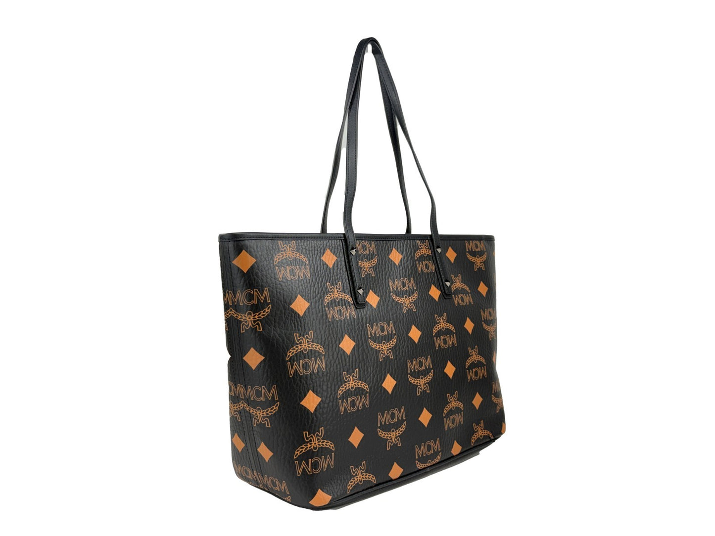 MCM Aren Schwarze Leder Schultertasche