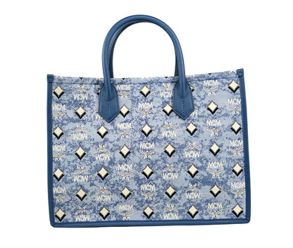 MCM Aren München Denim Shopper