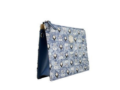 MCM Aren Flat Pouch Denim Umhängetasche