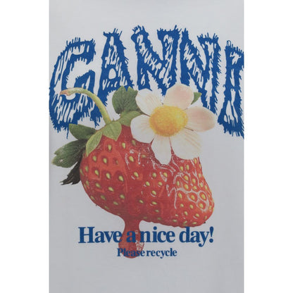 Ganni Weißes Baumwoll-Sweatshirt