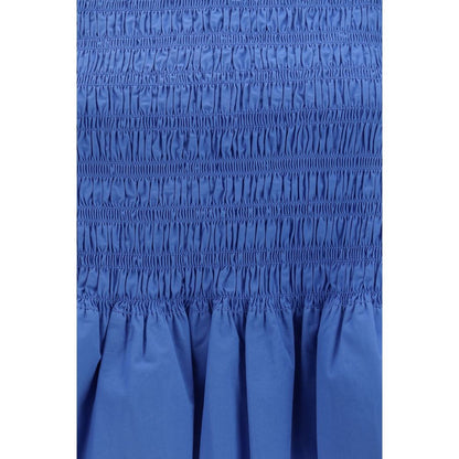 Ganni Blaue Baumwollbluse