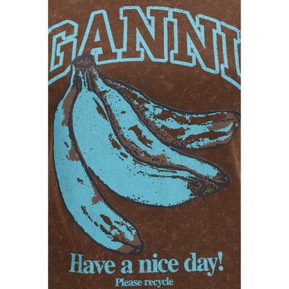 Ganni Brauner Baumwoll-Sweatshirt
