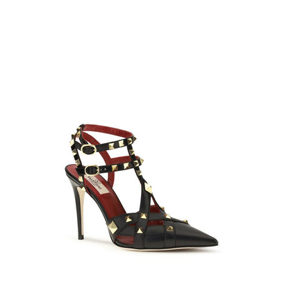 Valentino Garavani Schwarze Pumps aus Ziegenleder mit hohem Absatz