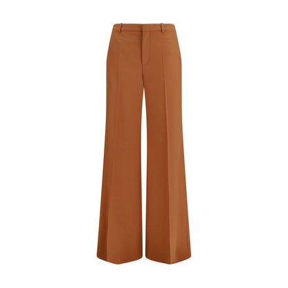 Chloé Orange Baumwollhose mit ausgestelltem Bein
