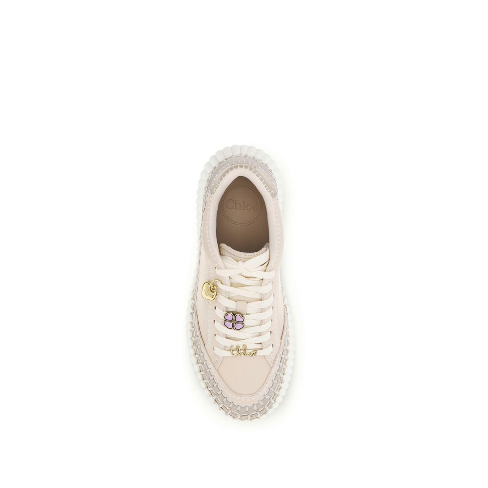 Chloé Beige Kalbsleder Bos Taurus Plateau-Sneaker