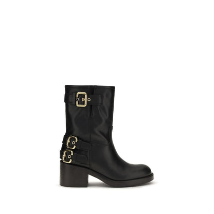 Chloé Schwarze Ankle Boots aus Kalbsleder Bos Taurus
