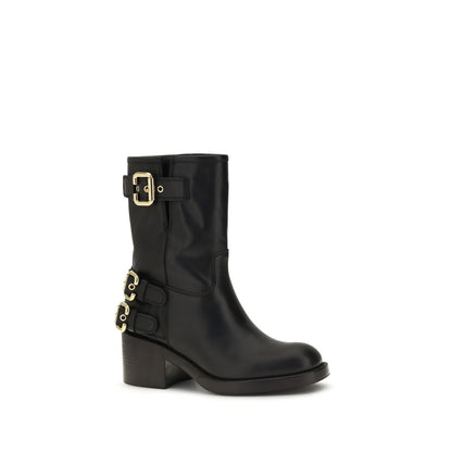 Chloé Schwarze Ankle Boots aus Kalbsleder Bos Taurus