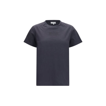 Ganni Schwarzes Baumwoll-T-Shirt