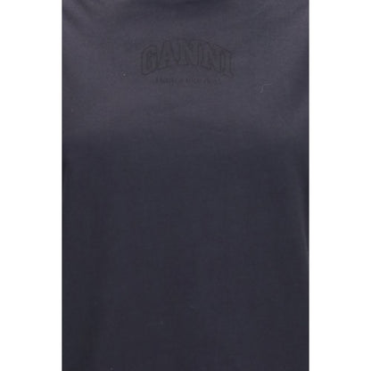 Ganni Schwarzes Baumwoll-T-Shirt