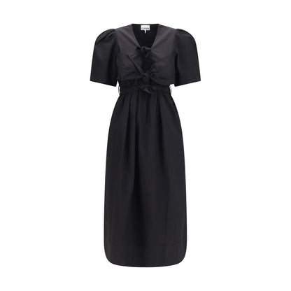 Ganni Schwarzes Baumwoll-Freizeitkleid
