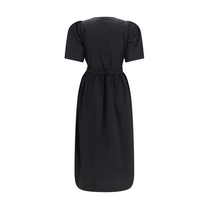 Ganni Schwarzes Baumwoll-Freizeitkleid