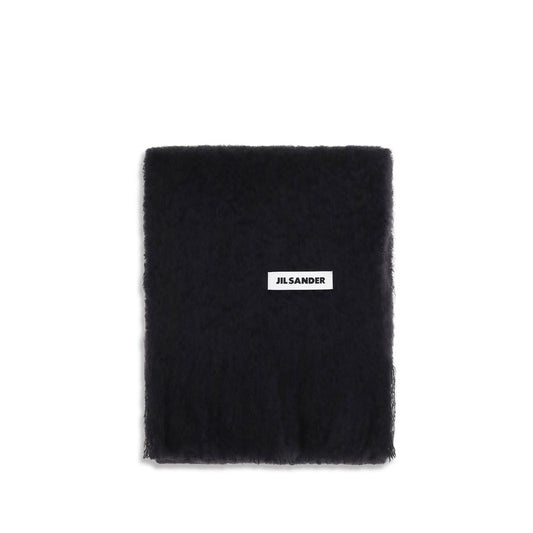 Jil Sander Schal aus schwarzer Wolle Ovis Aries