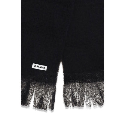 Jil Sander Schal aus schwarzer Wolle Ovis Aries