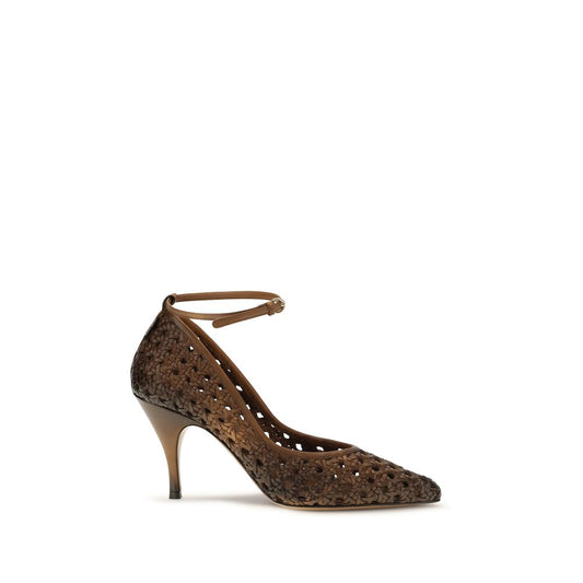 Miu Miu Décolleté con Tacco Alto in Pelle di Vitello Bos Taurus – Beige