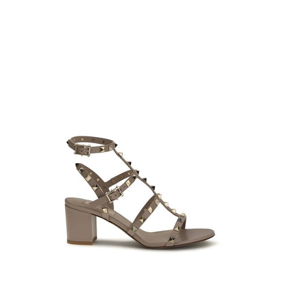 Valentino Garavani Beige Calf Leather Bos Taurus Riemen-Sandalen