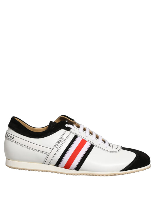 Dolce & Gabbana Schwarz-weiße Low-Top-Sneaker aus Leder