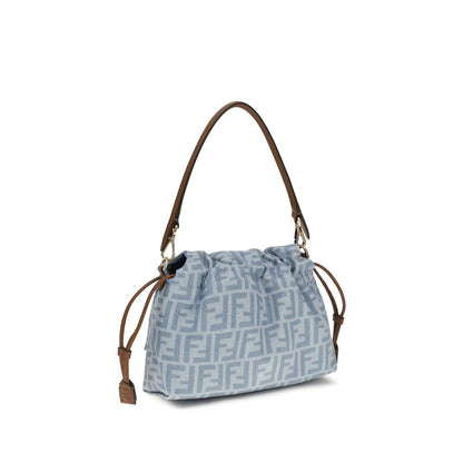 Fendi Blaue Baumwoll-Umhängetasche
