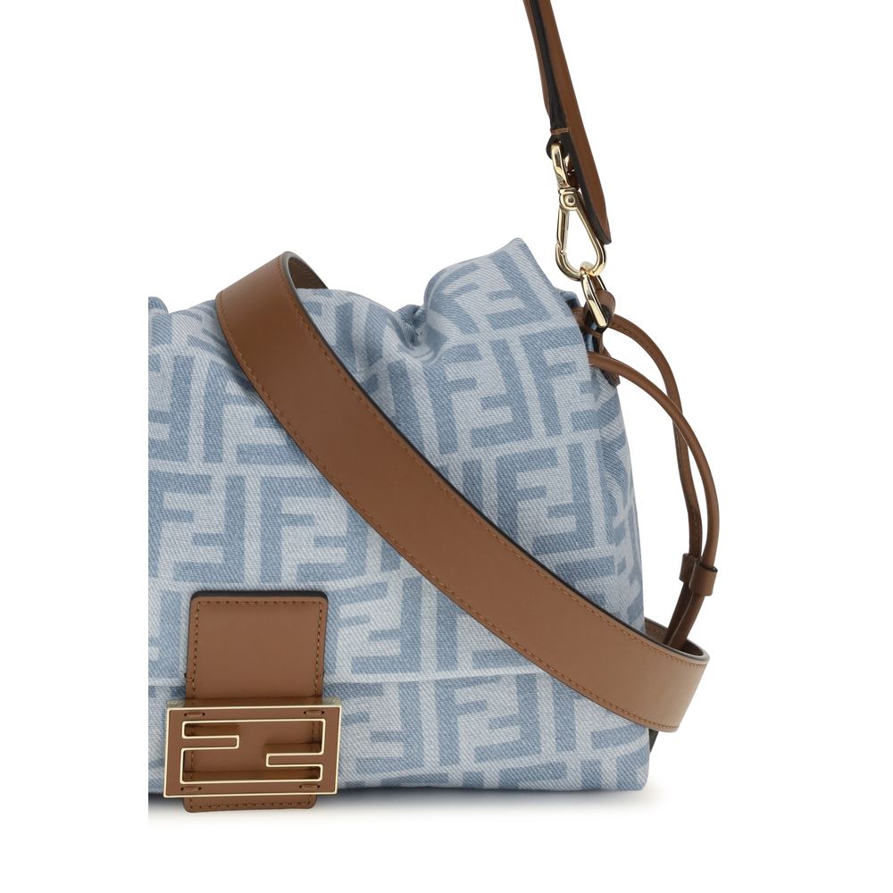 Fendi Blaue Baumwoll-Umhängetasche