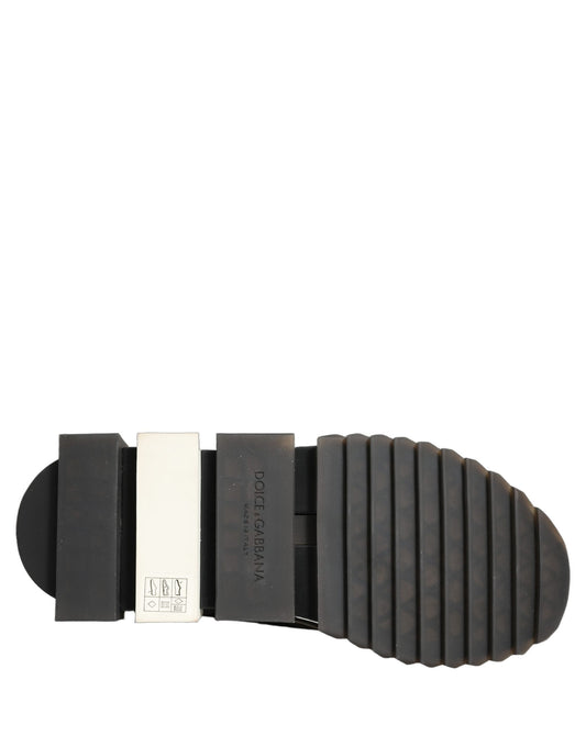 Dolce & Gabbana Schwarze und Weiße Sorrento Slip-On Logo Sneaker Schuhe