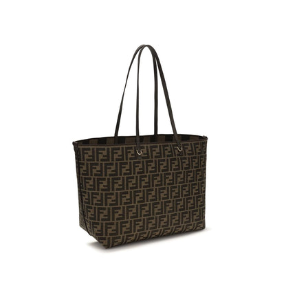 Fendi Braune Stoff-Umhängetasche