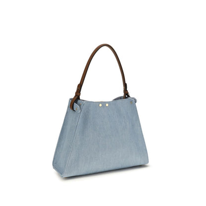 Fendi Schultertasche aus blauem Kalbsleder Bos Taurus